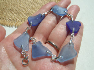 blue sea glass bracelet