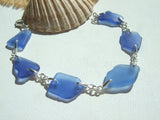 blue beach glass bracelet