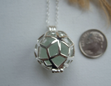 Celtic Star Locket - Sea Glass Codd Marble Interchangeable Pendant