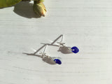 Blue Multi Seaham Sea Glass Sterling Silver Star Studs