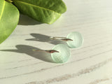 Japanese Sea Glass Ohajiki, Flat Marble Earrings, Drop Design Earrings