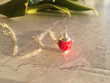 Sea glass bead necklace - Little red teapot