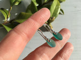 Turquoise Multi Seaham Sea Glass Earrings, Sterling Silver Petite Water drops