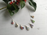 Sea Pottery Colourful Pattern Necklace - 18" sterling silver