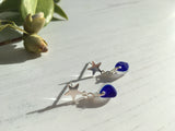 Blue Multi Seaham Sea Glass Sterling Silver Star Studs