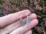 Coral Lever back - Grey Seaham Sea Glass Earrings