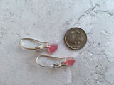 Scottish Pink Sea Glass Bow Design Earrings - Sterling Silver