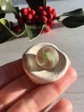 ULTRA Rare German Sea Glass Marble on Pottery Base