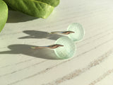 Japanese Sea Glass Ohajiki, Flat Marble Earrings, Drop Design Earrings