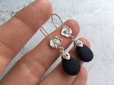 Seaham Secret Deep Purple Flower Earrings