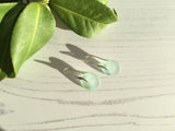 Japanese Sea Glass Ohajiki, Flat Marble Earrings, Drop Design Earrings