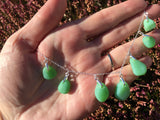Milk Sea Glass Necklace - Jadeite Emerald Green, sterling silver 18"