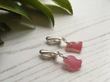 Scottish Pink Sea Glass Clip on Earrings - Sterling Silver