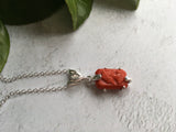 Sea Glass Cabochon Intaglio Seal Red Lady Necklace
