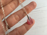 Pink Seaham Multi Sea Glass Pendant Minimalist Design