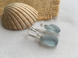 Ocean Waves - Grey Seaham Sea Glass Earrings