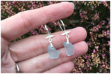 Angel Wings - Grey Seaham Sea Glass Earrings