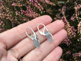 Coral Lever back - Grey Seaham Sea Glass Earrings