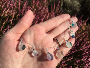 Multi Rainbow Necklace - Seaham sea glass Rainbow necklace