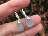 Angel Earrings - Grey Seaham Sea Glass Earrings