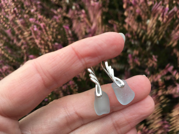 Sea Glass Earrings - Silver — The Little Red Door
