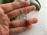 Sea Glass Cabochon Intaglio Seal Red Lady Necklace