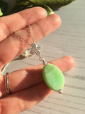 Sea Glass Bead Necklace - Big Uranium UV Pendant