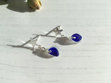 Blue Multi Seaham Sea Glass Sterling Silver Star Studs