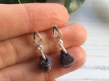 ULTRA rare! Seaham Purple Malachite Sea Glass Earrings Geometric