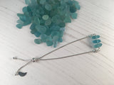 Japanese Sea Glass Bracelet, Adjustable 8” Sterling Silver