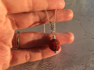 Mudlarking Find Glass Bead Necklace - Red Strawberry