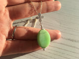 Sea Glass Bead Necklace - Big Uranium UV Pendant