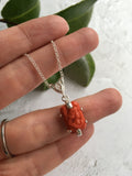 Sea Glass Cabochon Intaglio Seal Red Lady Necklace