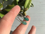 Turquoise Multi Seaham Sea Glass Earrings, Sterling Silver Petite Water drops