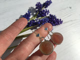 Genuine Red Japanese Beach Glass Marble Earrings