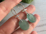 Japanese Ohajiki Ocean Seafoam Wing Design Earrings