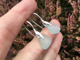 Waves - Grey Sea Glass Earrings Mermaid Tail 2