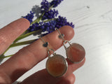 Genuine Red Japanese Beach Glass Marble Earrings