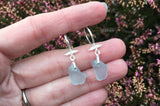 Angel Wings - Grey Seaham Sea Glass Earrings