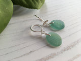 Japanese Ohajiki Ocean Seafoam Wing Design Earrings