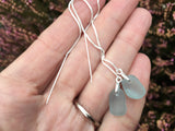 Grey Seaham Sea Glass Threader Earrings, Sterling Silver