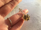ULTRA rare Sea Glass Bead Necklace - grape like yellow black