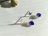 Blue Multi Seaham Sea Glass Sterling Silver Star Studs