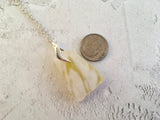 Scottish Spatter Sea Glass Necklace, Multi Colour Yellow White