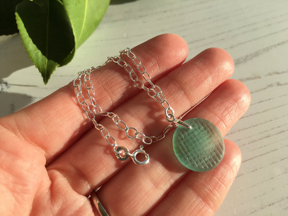 Japanese Sea Glass Ohajiki Bracelet, Flat Marble 7