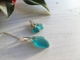 Japanese Teal Sea Glass Jewellery Set - Sterling Silver