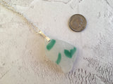Scottish Spatter Sea Glass Necklace, Multi Colour Green White