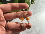 Japanese Amber Sea Glass & Antique Amber Earrings, sterling silver