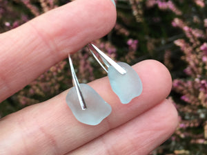 Water drop Earrings - Grey Seaham Sea Glass Earrings