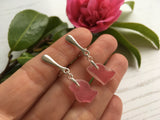 Scottish Pink Sea Glass Clip on Earrings - Sterling Silver